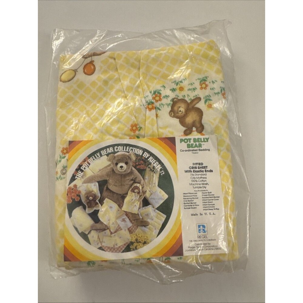 Vintage New Pot Belly Bear by Riegel Cotton Fitted Crib Sheet BB13